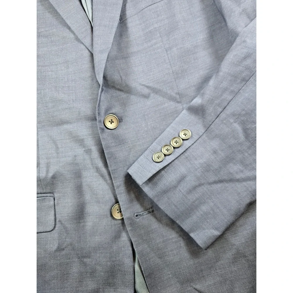 Kenneth Cole Suit Mens 42L 2 Piece Pants 36x32 Blue Wool Blend Slim Fit